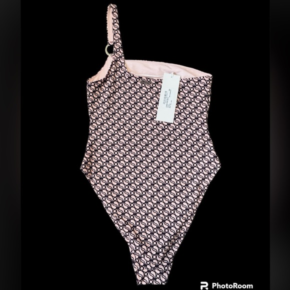 Stella McCartney**Pink Burgundy One-Shoulder Swim***Small $425 - Picture 5 of 6